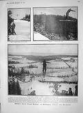 Old Antique Print 1907 Norway Ski Jumping Christiania Swazi Senhor Franco 20th