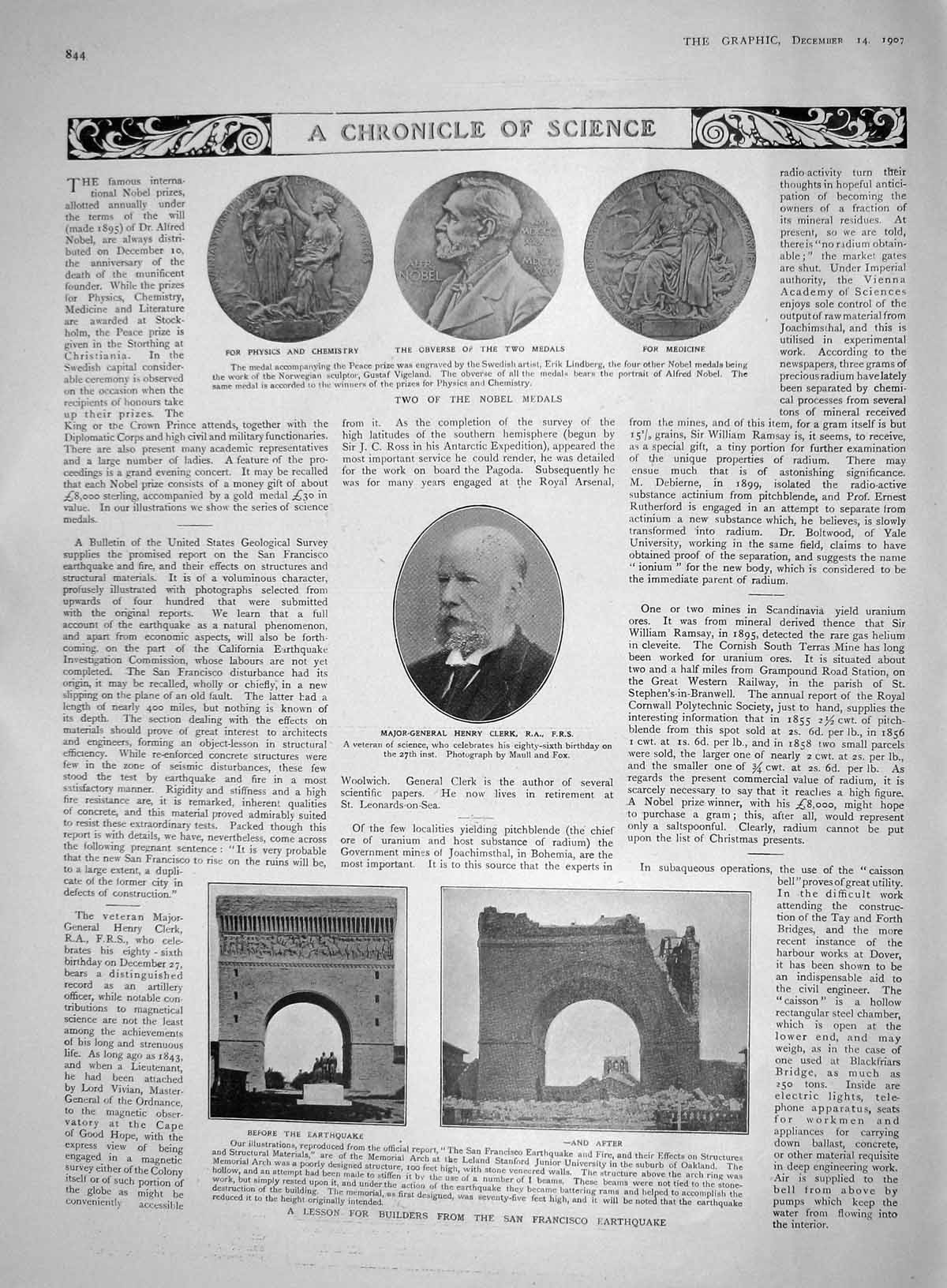 Original Old Antique Print 1907 Nobel Science Clerk Van Dyck Belgium Nansen Eve