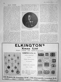 Old Antique Print 1907 Eugene Isaye Elkington Teaspoons Jewellery London 20th