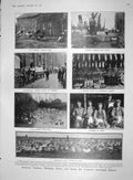 Old Antique Print 1907 Norfolk Turkey Farm Geesse Leadenhall Boy Fishing 20th
