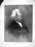 Original Old Antique Print 1907 Samuel Clemens Mark Twain Princess Teck Cartoon