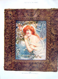 Original Old Antique Print 1907 Colour Beautiful Lady Portrait Ariel 20th