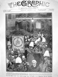 Original Old Antique Print 1908 Funeral King Oscar Sweden Riddarholms Stockholm