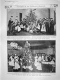 Old Antique Print 1908 Childrens Hospital Christmas Lord Roberts Veterans 20th
