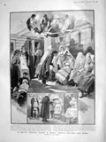 Old Antique Print 1908 Peasants Choosing Brides Russia Ranee Sarawak Ball 20th
