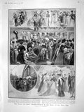Old Antique Print 1908 Fur Shopping London Lady Lord North Fitzclarence 20th