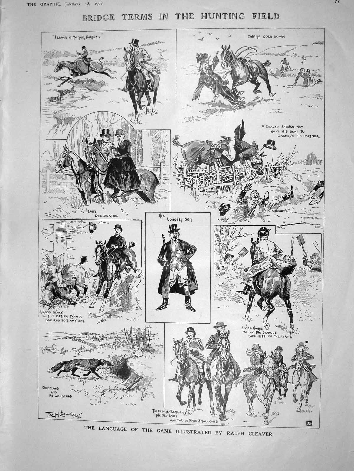 Old Antique Print 1908 Hunting Sport Horses General D'Amade Mokri Paris 20th