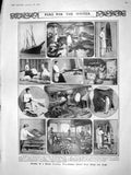 Old Antique Print 1908 London Warehouse Fur Skins Art Gallery Lady Spinet 20th