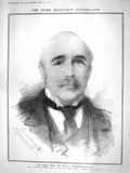 Original Old Antique Print 1908 Prime Minister Sir Henry Campbell-Bannerman