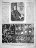 Original Old Antique Print 1908 John Walton Newton Abbot Ireland Cats Tenfell