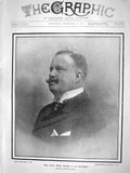 Original Old Antique Print 1908 Portrait King Carlos Portugal Assassinated 20th