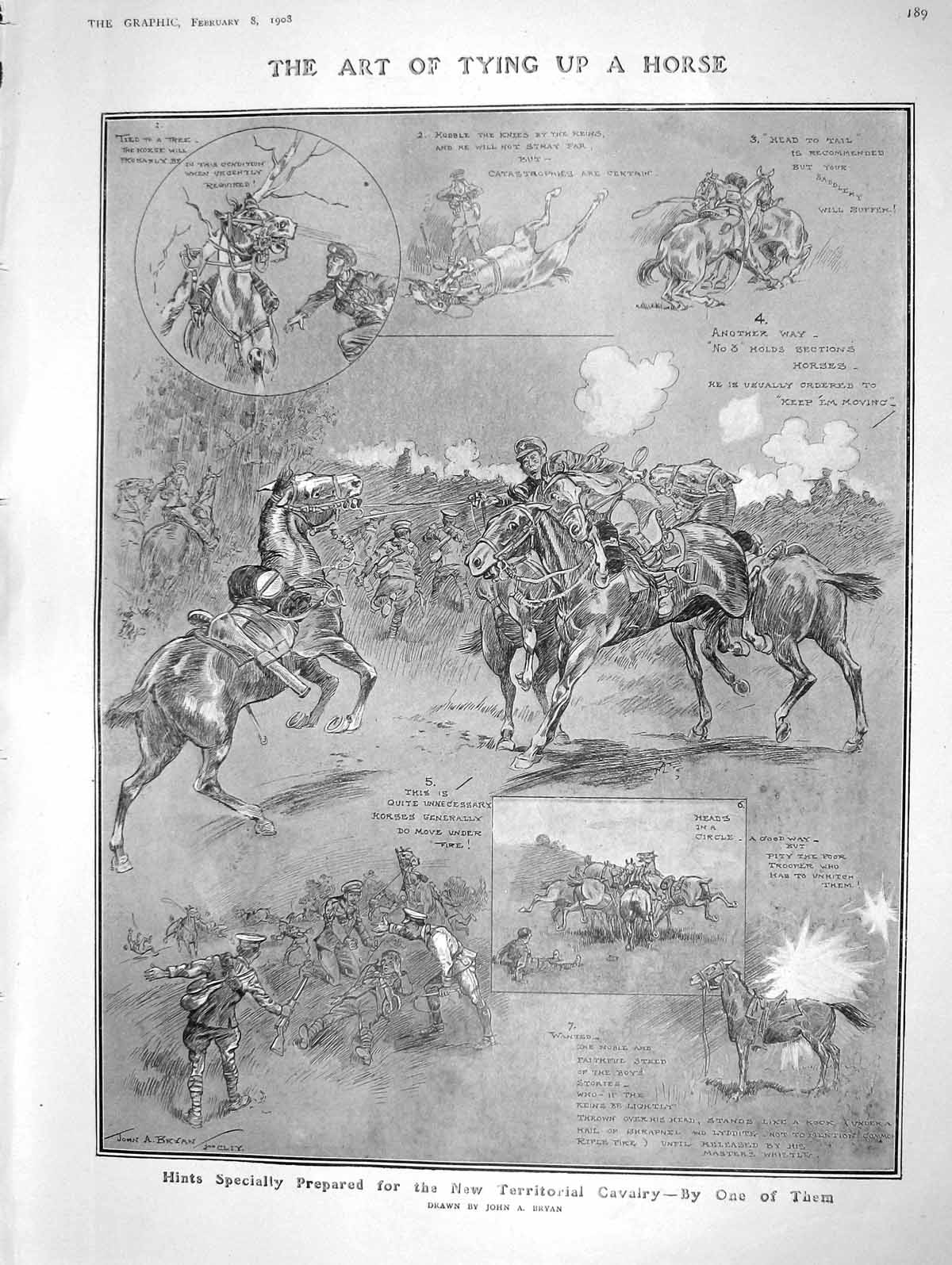 Old Antique Print 1908 Territorial Army Horse Statue Woman Maudi Darrell 20th