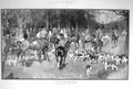 Original Old Antique Print 1908 Hunting Sport Meet Manor House Hounds Horses