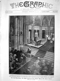 Old Antique Print 1908 King Carlos King Queen Requiem Mass James'C Church 20th