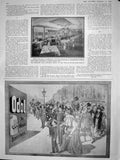 Original Old Antique Print 1908 Luncheon Court Phyllis Club Henley Odol Advert