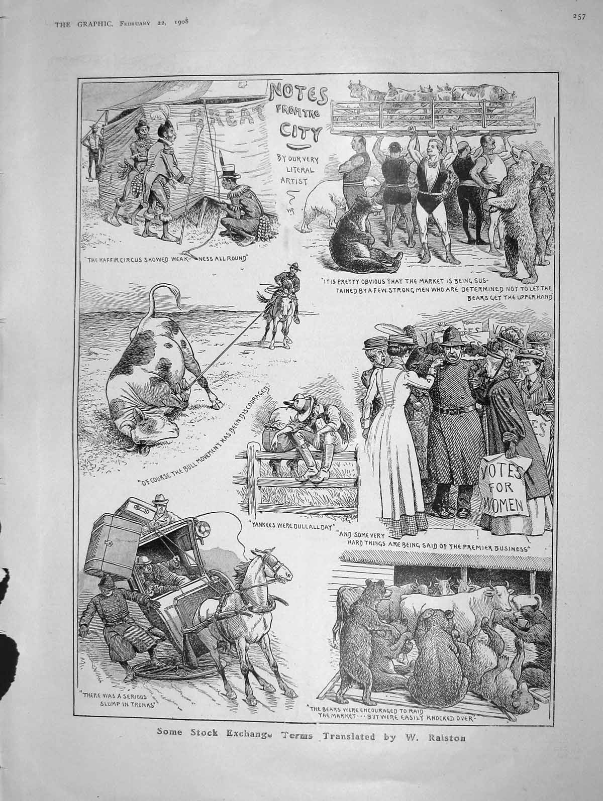 Original Old Antique Print 1908 Stock Exchange Terms Amaral Henrietta Hohenlohe