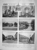 Old Antique Print 1908 Mary'S Parish Church Chelmsford Lyttelton Grey Men 20th