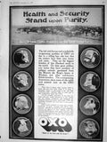 Original Old Antique Print 1908 Advertisement Oxo Health Security Strand Purity