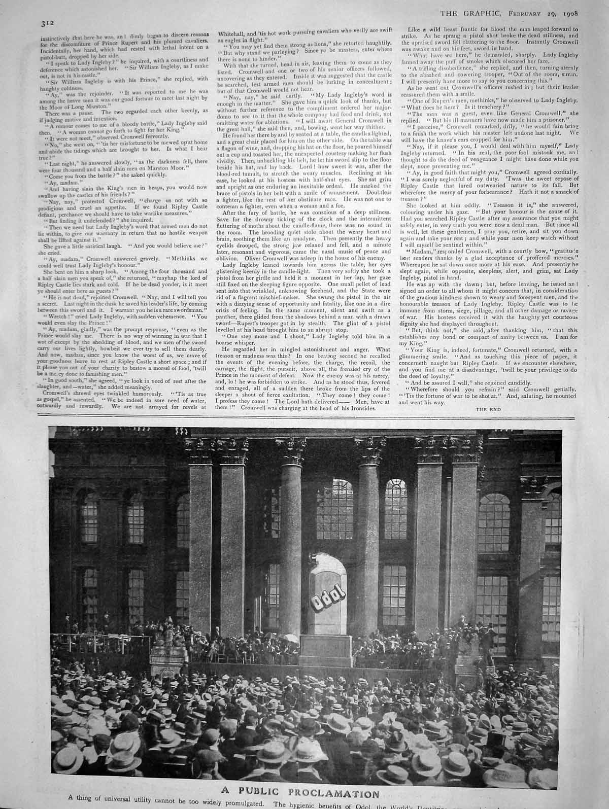 Original Old Antique Print 1908 Public Proclamation Odol Advertisement 20th