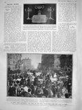 Original Old Antique Print 1908 Candelabra Silver Tray Hen Motor Car York Paris