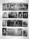 Original Old Antique Print 1908 Cambridge University Sports Just Macleod Cromer
