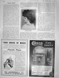 Old Antique Print 1908 Portrait Elena Gerhardt Carron Fire Grates Piano 20th