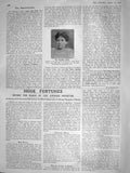 Original Old Antique Print 1908 Portrait Miss Elizabeth Robins Author 20th
