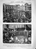 Old Antique Print 1908 King Alfonso Barcelona Duke Wellington Paris Motor 20th