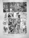 Original Old Antique Print 1908 Tourists Rome Church Agnese Firmin Alexis Moll