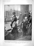 Original Old Antique Print 1908 Boys Duke York School Prince Wales Lady Elliot