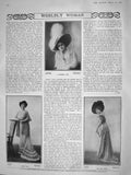 Original Old Antique Print 1908 Beautiful Hat Tunic Tulle Coat Ladies Fashion