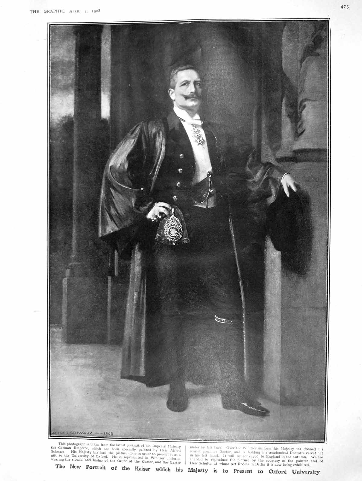 Old Antique Print 1908 German Emperor Kaiser David Hill Nicholas O'Conor 20th