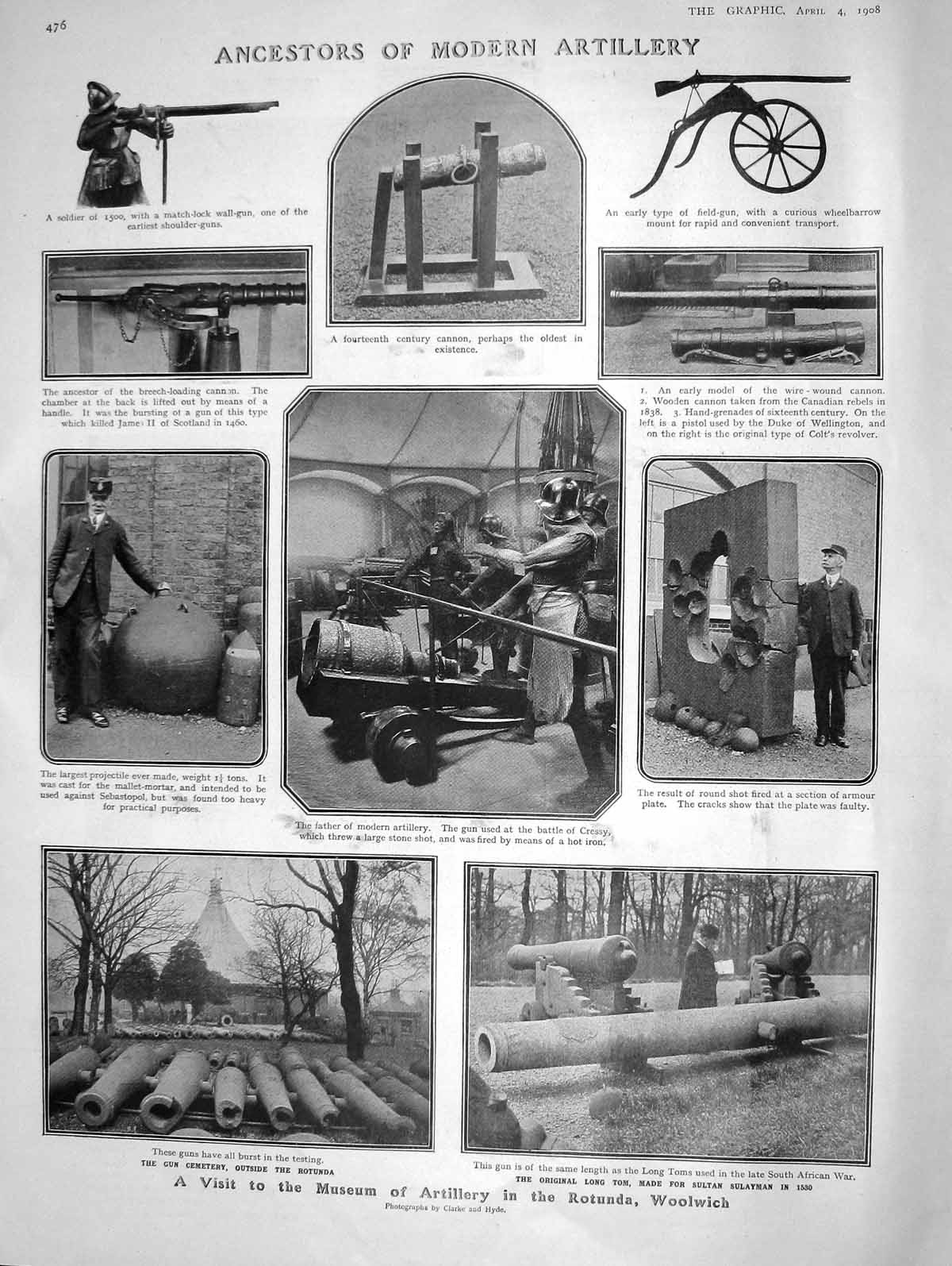 Old Antique Print 1908 War Artillery Woolwich John Redmond Birrell Lundon 20th