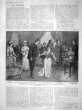 Original Old Antique Print 1908 Vaudeville Theatre Jack Straw Motor Car Glidden