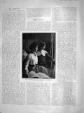 Original Old Antique Print 1908 Asquith Elizabeth Banner Earl Grey Postal Union