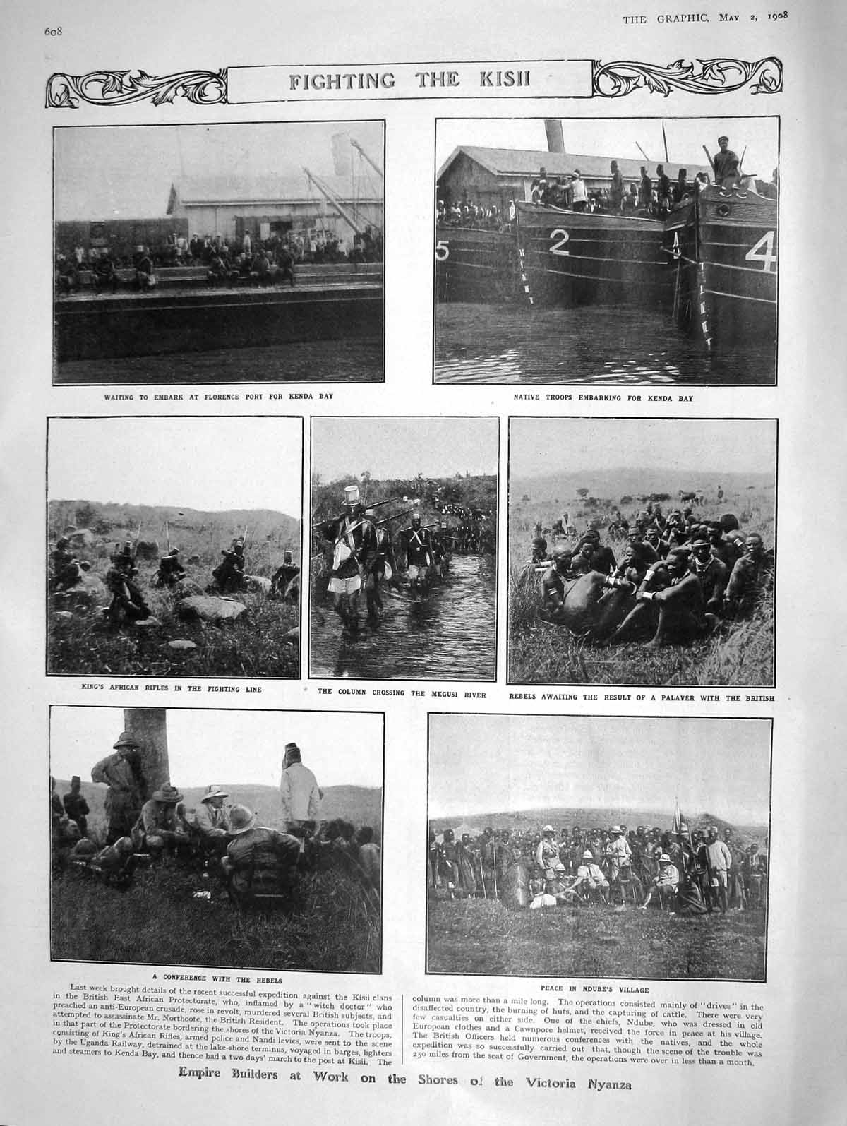 Old Antique Print 1908 Kisii Victoria Nyanza Kenda Queen Sweden Raisuli 20th