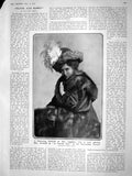 Old Antique Print 1908 Theatre Mrs Langtry Womens Fashion Dress Hat Frock 20th