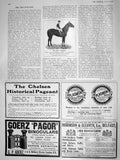 Original Old Antique Print 1908 King'S Perrier Biennial Stakes Newmarket Derby