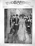 Old Antique Print 1908 Art Society Private View Royal Academy Hatherell 20th