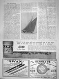 Original Old Antique Print 1908 Thomas Lipton Shamrock Yacht Fife Yard Fairlie