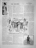 Old Antique Print 1908 Theatre Lewis Waller Hading Bartet Hervieu Bicycle 20th
