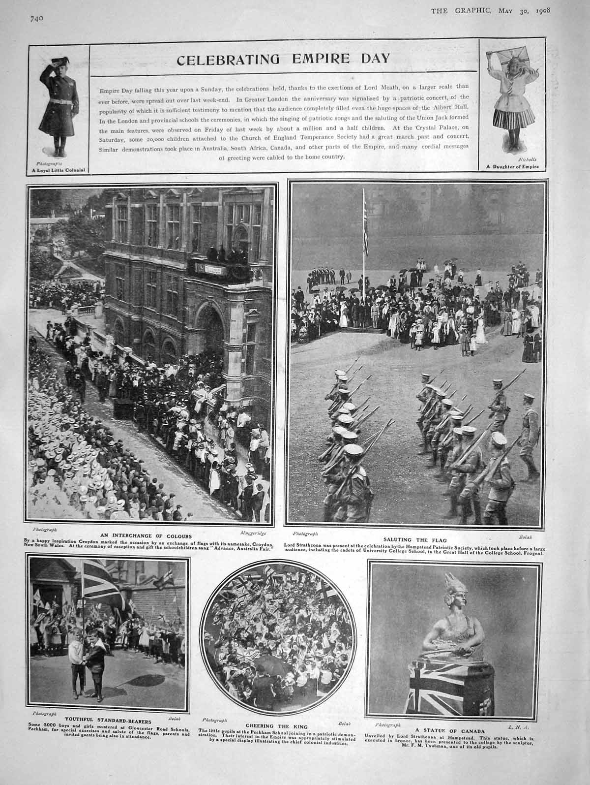 Old Antique Print 1908 Police Review New York Madison Beauchamp Forster 20th