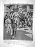 Old Antique Print 1908 Calcutta Anglo-Indians Natives Carnegie Diplodocus 20th