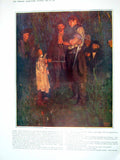 Original Old Antique Print 1908 Colour Young Boy Man Duel Swords Frank Dadd