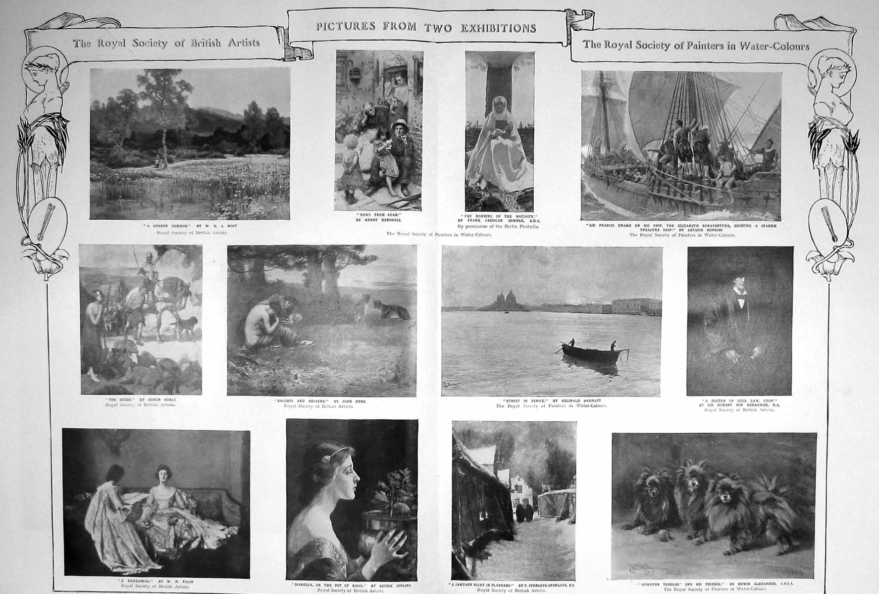 Original Old Antique Print 1908 Art Venice Isabella Flanders Doctor Oxon Drake