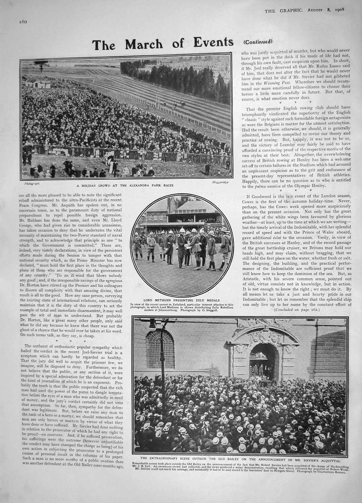 Old Antique Print 1908 Alexandra Park Race Methuen Sievier Canada Roberts 20th