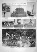 Original Old Antique Print 1908 Otter Hunting Essex Grouse Shooting Grosvenor