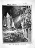 Old Antique Print 1908 French Trawler Ship Poaching Caslte Hohkonigsburg 20th