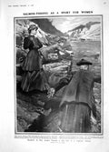 Original Old Antique Print 1908 Salmon Fishing Women Scotland Harem Abdul Aziz