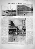 Old Antique Print 1908 Whale Massa Flood Georgia Naples Newcastle Cotton 20th